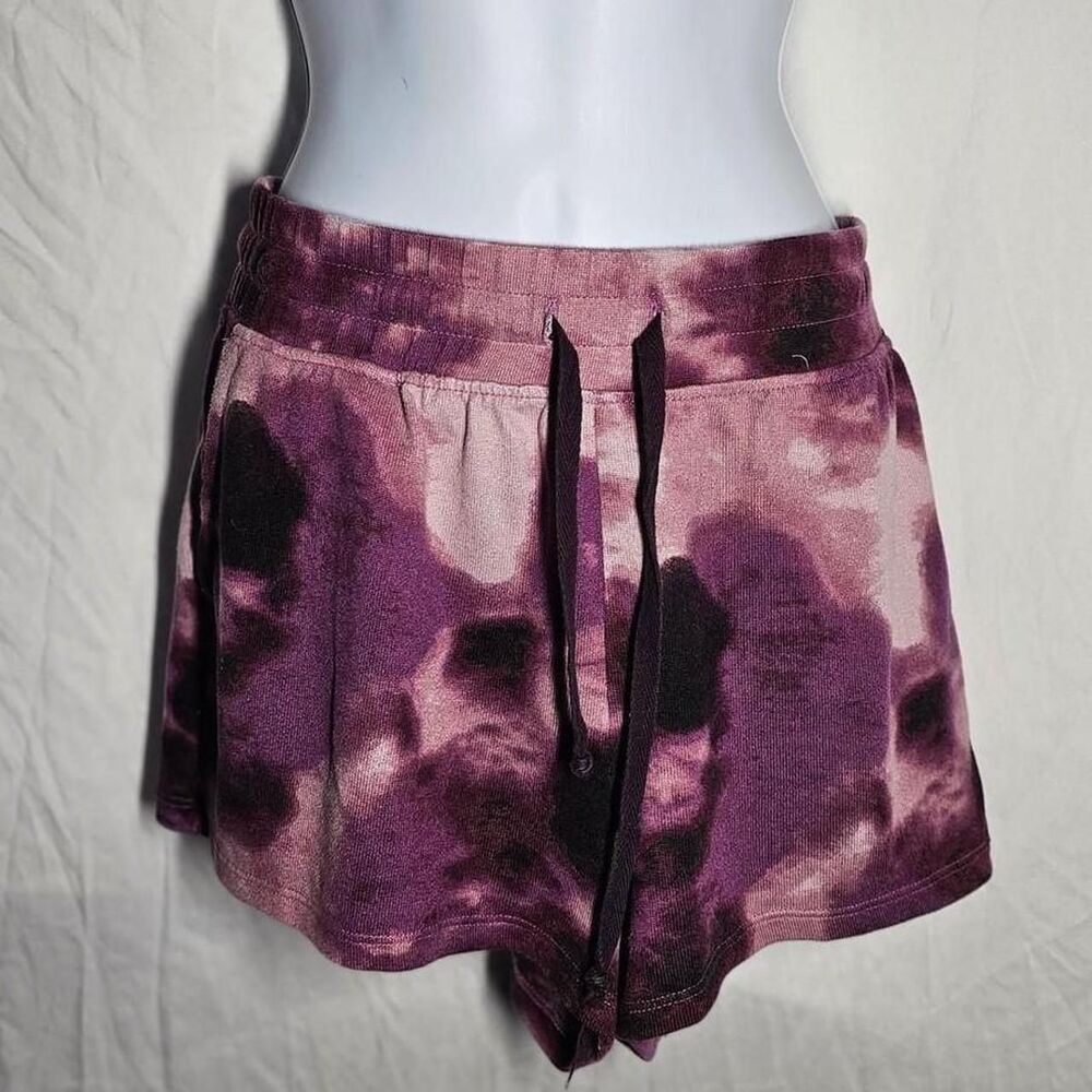 purple tie dye soft cozy lounge shorts